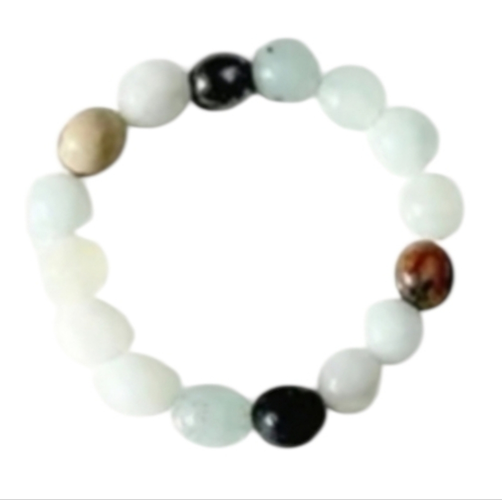 💥4 for $20💥Amazon Stone 4 mm Beaded Stretch Ring
